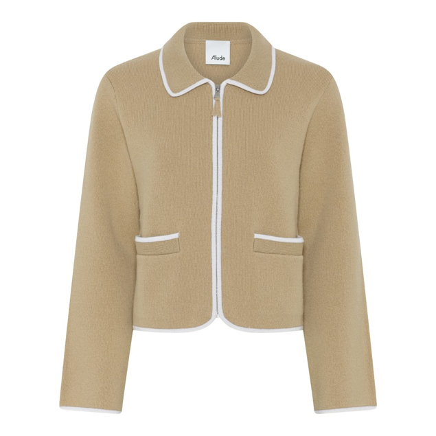 ALLUDE STRIK CARDIGAN SAND/OFF.WHITE